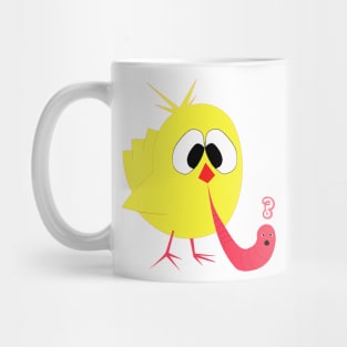 Chick eat earthworm Mug